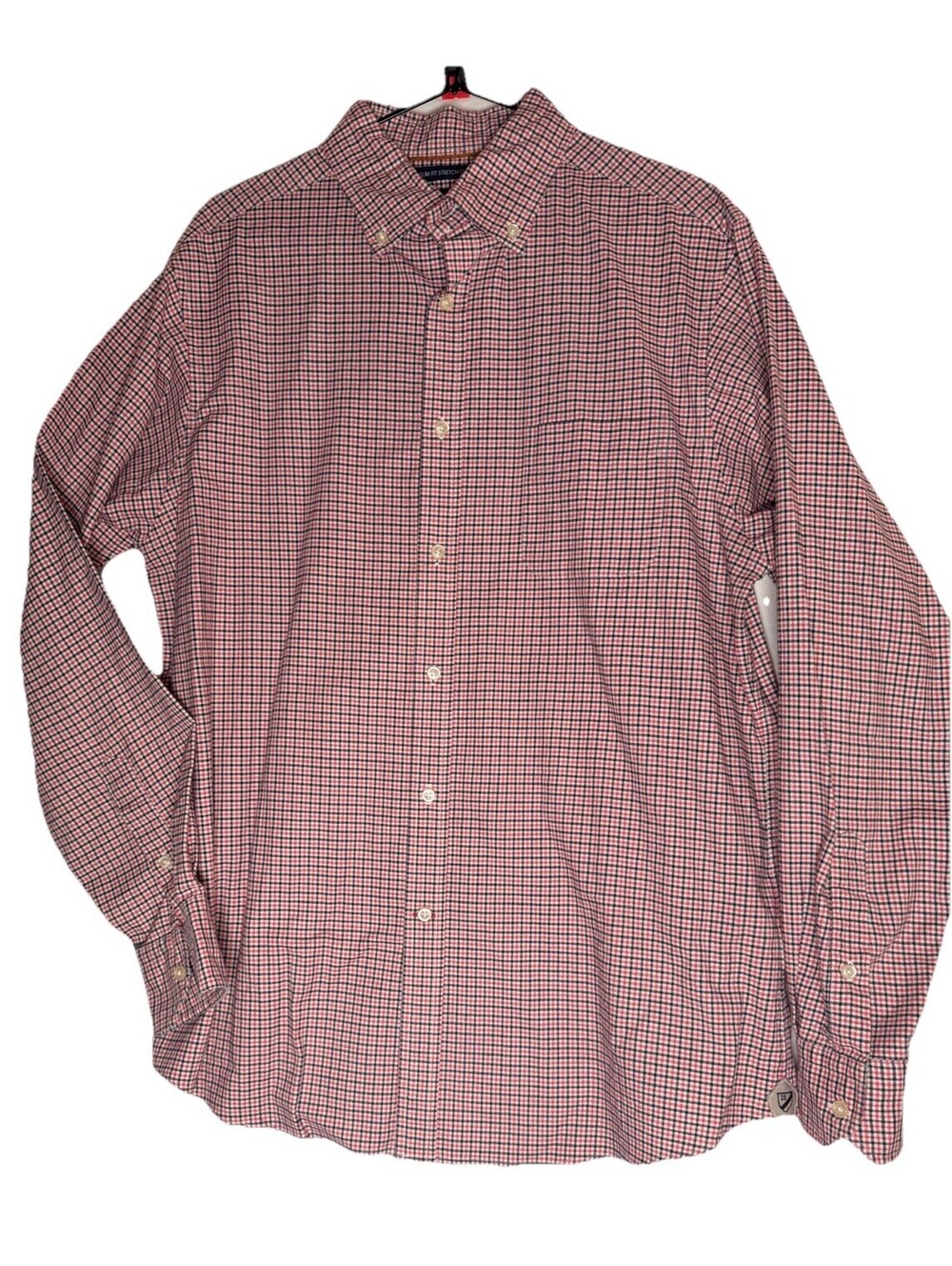 Cremieux Classics Slim Fit Oxford Mens Large Red Plaid Long Sleeve Button Down